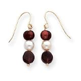 Sardelli - 14k Rhodolite Garnet with Cultured Pearl Earrings