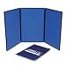 Apollo SB93513Q Apollo ShowIt Three-Panel Display System, Fabric, Blue/Gray, Black PVC Frame