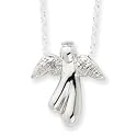 Sterling Silver Diamond Angel Necklace QG2054-18"