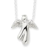 Sterling Silver Diamond Angel Necklace QG2054-18