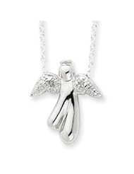 Sterling Silver Diamond Angel Necklace QG2054-18"