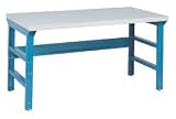 72 X 30 Plastic Safety Edge Top Workbench W/ Adj Legs- Blue