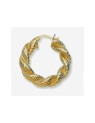 14k Swirl Tube Hoop Earrings