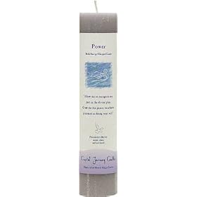 Crystal Journey Reiki Charged Herbal Magic Pillar Candle - POWER - Made with Aromatherapy Essential Oils of Musk, Clove, and Patchouli