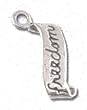 Solid Sterling Silver "Freedom" Ribbon Charm