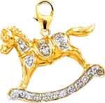 Rocking Horse, 14K Gold Diamond Charm