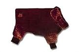 Black with Faux Jaguar Fur Trim, Fido Fleece Four-Legged Coat (Black and Brown, 6)