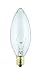 40 Watt Torpedo Shape Light Bulb / Candelabra Base / Clear / Long Life Incandescent