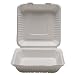 IFN Green 29-2005 Fiber Bagasse Clamshell, 9" Length x 9" Width x 3" Height (Case of 200)