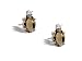 14K White Gold Genuine Oval Smoky Quartz and Diamond Stud Earrings