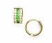 14k Yellow 1.5 mm Round Clear and Emerald-Green CZ Earrings