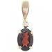 Ladies 14KT Yellow Gold Pendant Oval Garnet Diamond New
