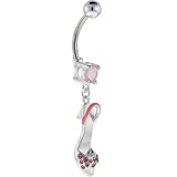 Pink Gem SLINGBACK SANDAL Dangle Belly Ring