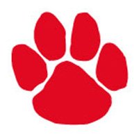 Red Panther Paw Glitter Temporary Tattoo 2x2