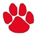 Red Panther Paw Glitter Temporary Tattoo 2x2