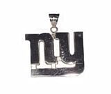 New York Giants Giant 1 3/4 W x 1 1/4 H NY Pendant - Sterling Silver Jewelry