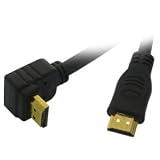 Cable-Tex HDMI v1.4 Gold Cable 1080p LCD TV Lead Right Angle 0.5m