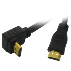 Cable-Tex HDMI v1.4 Gold Cable 1080p LCD TV Lead Right Angle 0.5m