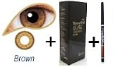 Brown Contact Lenses, solution and case