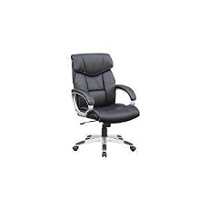 87043 BLACK LEATHER OFFICE CHAIR PADDED ARMS