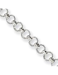 Sterling Silver Antiqued Fancy Link Bracelet QG1589-7.5"
