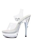 6 inch Heel Sandal Women's Size Shoe With Ankle Strap and Chrome Bottle Opener Heel