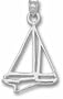 Sailboat Outline 3/4" Pendant - Sterling Silver Jewelry