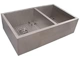 Zero Radius 33 Apron Farmhouse 16 Gauge Stainless Steel Double-Bowl