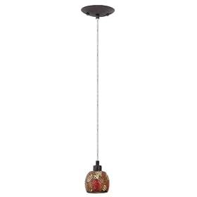 Eglo 28861A Sabana 1 Light Pendant Light Fixture, Antique-Brown by Eglo