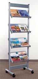 Axcess 2-wide, 4 shelf, steel mobile literature display nkn3481
