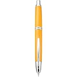 Pilot Vanishing Point Retractable Fountain Pen, Yellow with Rhodium Accents, Broad Nib, (60634)