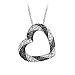 10kt. White Gold, 1/4 ct. tw. Black and White Diamond Heart Pendant