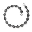 .925 Silver & Marcasite Flower Bracelet- 7.5 IN