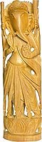 Lord Ganesha Wood Carving Statues 15 x 4.5 inches (woodganesh011)