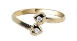 10 KT Gold Toering Simulated cz Diamond Heart Toe Ring