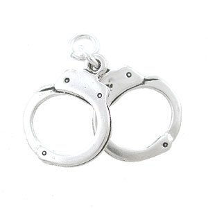 Little Handcuff Pendant or Charm in Sterling Silver, #8104