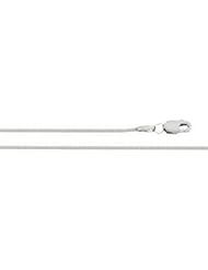 Jewelplus 1.0 mm Diamond-Cut, Square Snake Chain 14K White 24 Inch