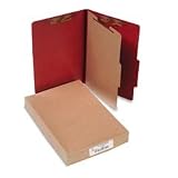 ACCO 16034 ACCO Pressboard 25-Point Classification Folder, Lgl, 4-Section, Earth Red, 10/Bx