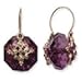Rose-tone Purple Crystal Drop Enamel Flower Wire title=