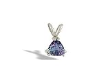 14K White Gold Trillion Created Alexandrite Pendant