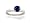 14K White Gold Genuine Round Sapphire and Diamond Engagement Ring - Size 4