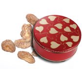 1 and 1 2 lb Bavarian Style Cinnamon Roasted Peanuts Tin - Sweet Hearts by Catoctin Kettle Korn