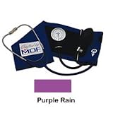 Professional Aneroid Sphygmomanometer with Attached Stethoscope by MDF Instruments Direct, PurpleRain - 1 Ea