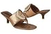 Stylish, bold, and very comfortable, these slide thong dress sandals from Dr. Scholl's Original are definitely your sign. Smooth leather upper in a wide banded slide thong style, with contrast colored stitching accents, a rolled toe thong post, and a large, bold polished metal round buckle front. Smooth lining, with a cushy dress style topsole and a rounded toe. Flexible outsole with a traction patterned sole, and a tapered 2 inch dress high heel.