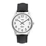 Timex Mens Easy Reader Silver-tone Black Leather Watch T20501