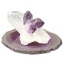 Amethyst and agate sculpture, 'Peace in the Window' 4" W 3" L