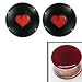 Heart Image on Red Background Single Flare Handmade Glass Plugs - 2G (6.5mm) - Sold as a Pair