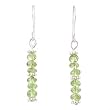 Green Peridot Gemstone Bead and Sterling Silver Dangle Earrings, #8629