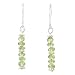 Green Peridot Gemstone Bead and Sterling Silver Dangle Earrings, #8629