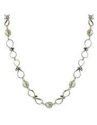 20" Sterling silver 8.5-9.5mm white freshwater cultured pearl necklace.